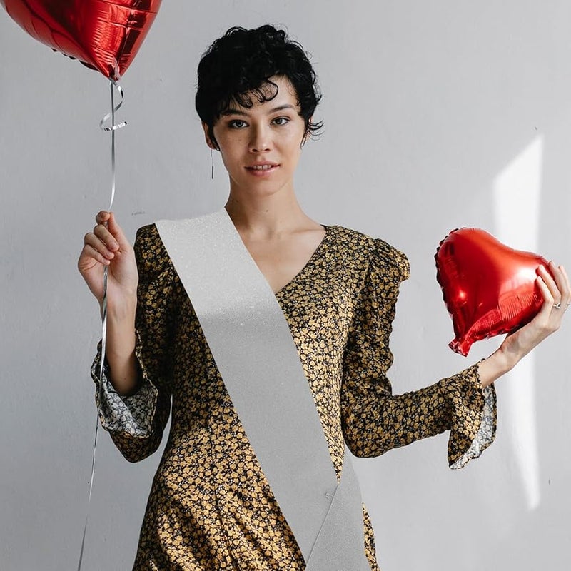 Silver Glitter Sash for Women DIY Decoration Pageant Wedding Graduation Party - Image 5